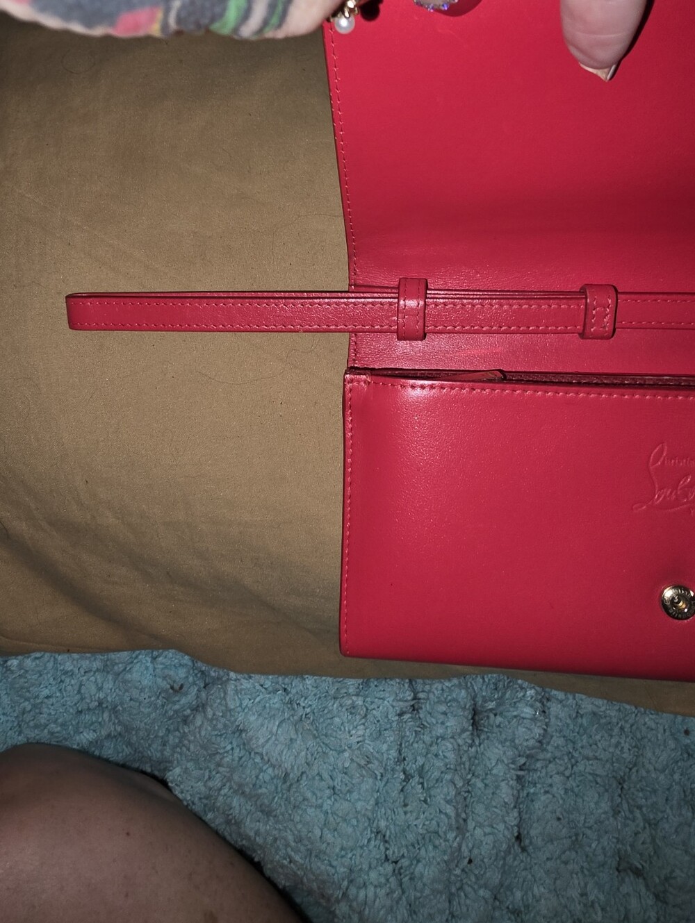 Christian Louboutin Macaron Spiked Continental Wallet With Clutch Strap - Picture 8 of 15